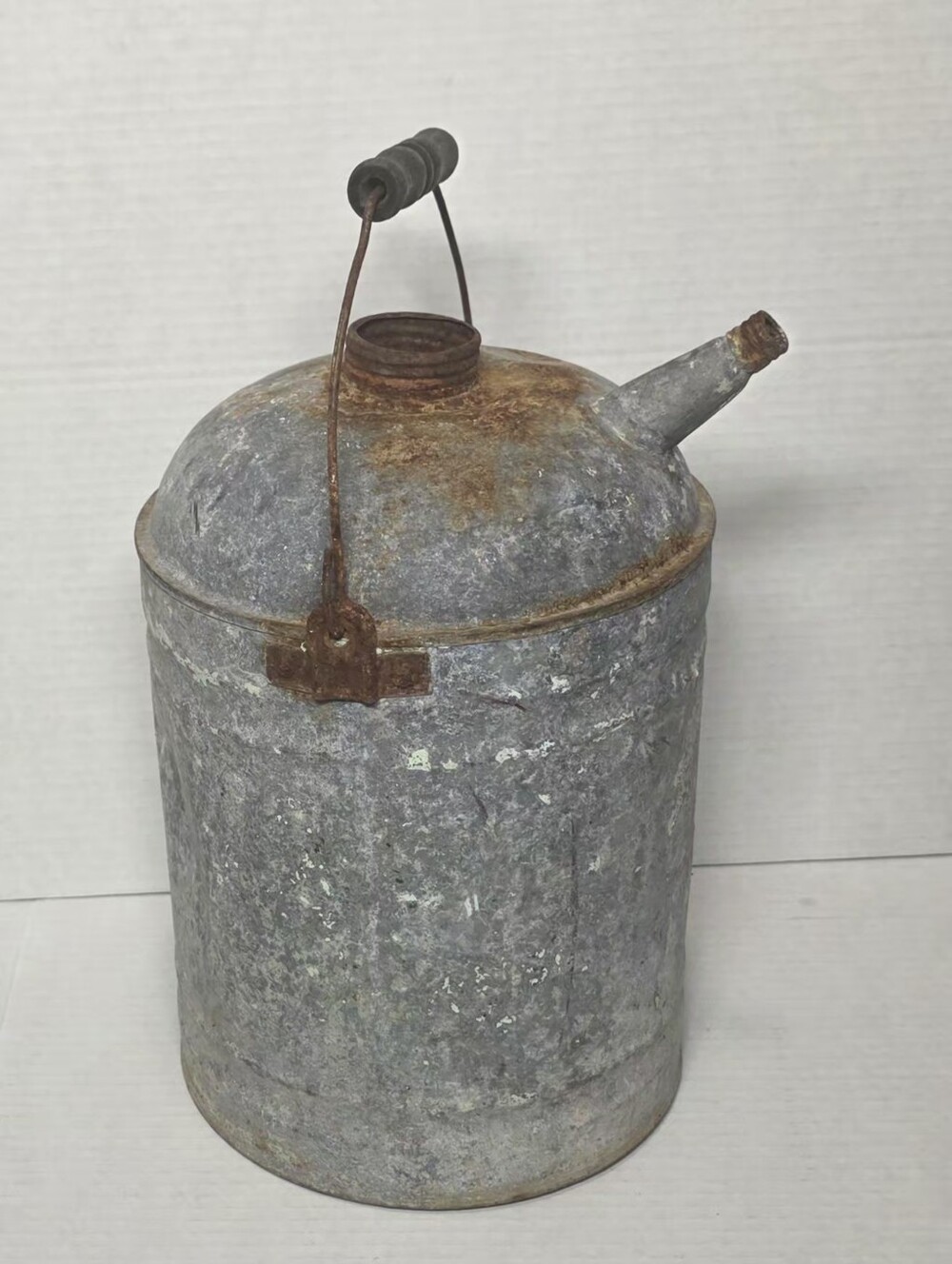 Vintage Decor Prop Galvanized Gas - Oil Can Rustic Collectable Porch Garage Cars